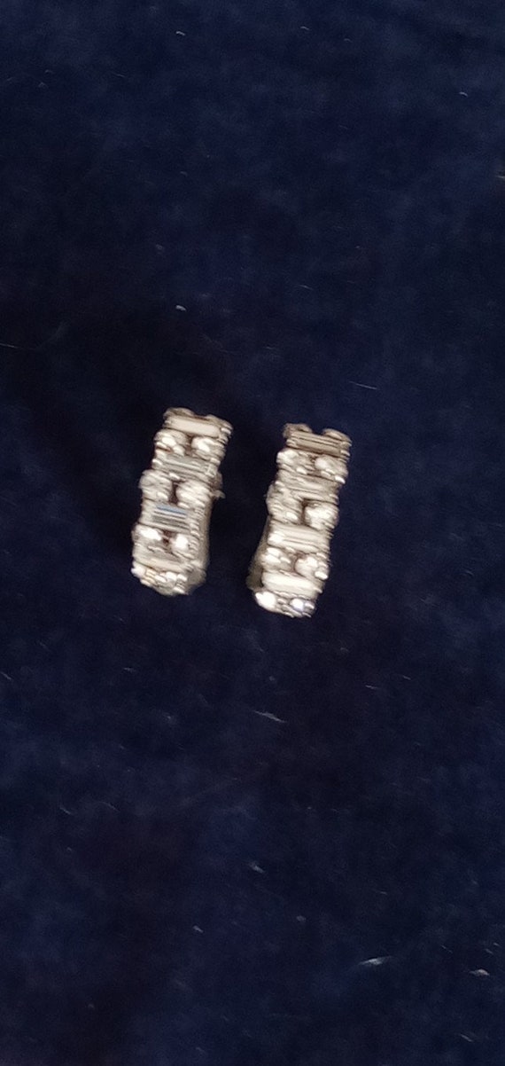 Vintage Rhinestone Clip Earrings 1980's