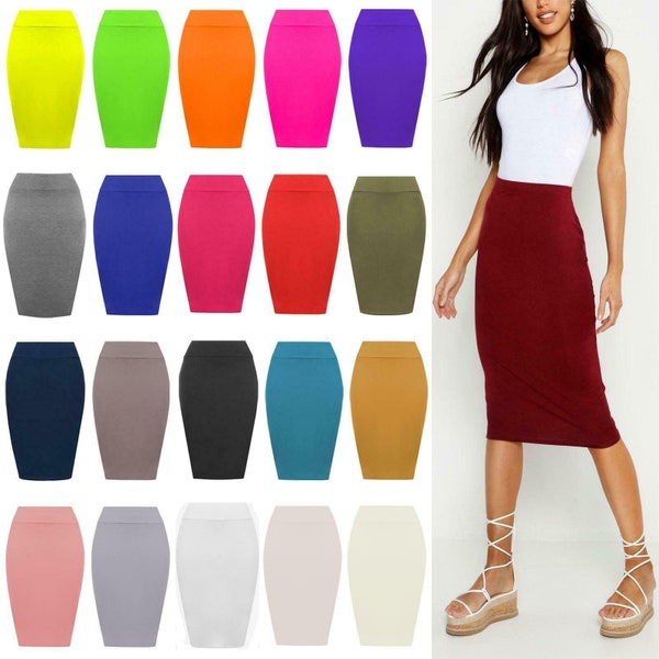 Stretch Pencil Skirt Etsy