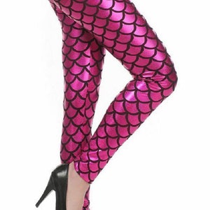SEAUR Women's Mermaid Leggings - 3D Fish Scale Print Dance & Halloween Costume Pants