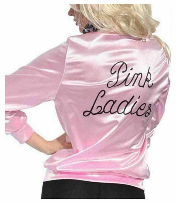 Ladies Pink Grease Satin Jacket Women 