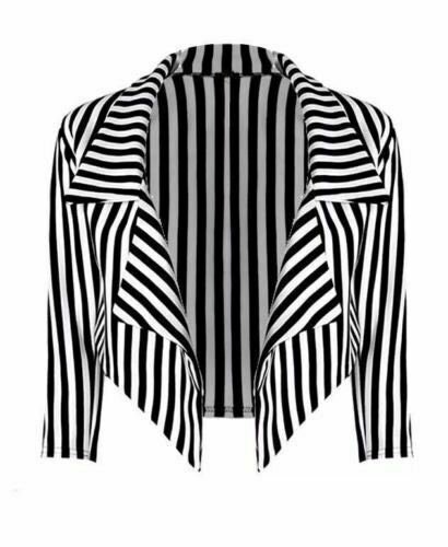 Ladies Halloween Theme Black & White Stripe Jacket Crop Blazer - Etsy