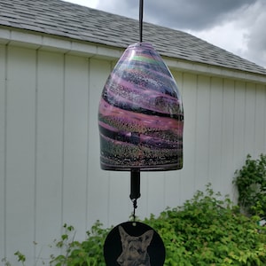 Glass memorial wind chime hand blown glass wind chimes for pet remains only'