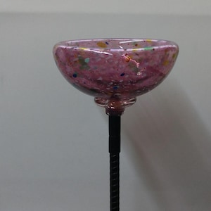 Glass garden bird bath minis garden ornaments yard art hand blown glass oriole feeder seed holder bee water mini bird bath