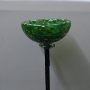 Glass garden bird bath minis garden ornaments yard art hand blown glass oriole feeder seed holder bee water mini bird bath