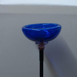 Glass garden bird bath minis garden ornaments yard art hand blown glass oriole feeder seed holder bee water mini bird bath