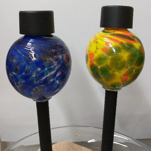 Glass solar light Two LED white light Solar Light CUSTOM COLORS Hand Blown Glass Solar lights Garden solar lights pathway light