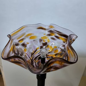 Flower Color changing solar lights outdoor lights LED color changing glass solar lights hand blown glass Glass solar light