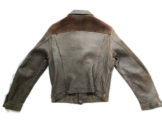 Rare Levi's Big E Brown 1950s Leather Suede Shorthorn 557 Rare Levi's Big E Brown 1950s Leather Suede Shorthorn 557