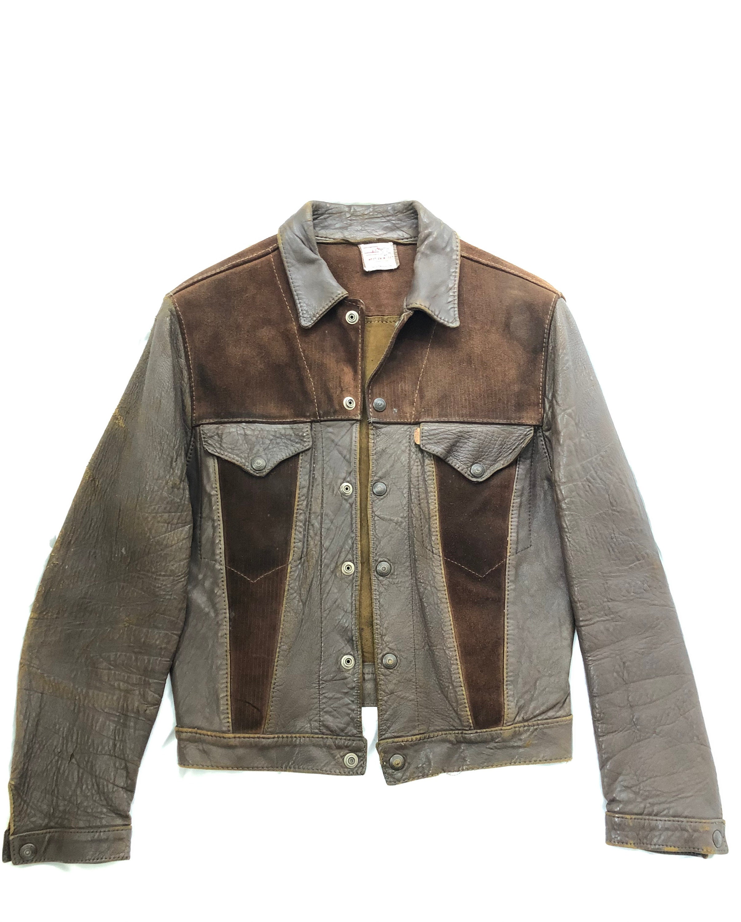 Rare Levi's Big E Brown 1950s Leather Suede Shorthorn 557 Rare Levi's Big E Brown 1950s Leather Suede Shorthorn 557