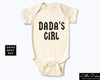 Dada's Girl Baby Onesie®, Daddys Girl Natural Toddler Shirt , Rocker Father's Day Kids Raglan, Baby Announcement, Baby Shower Gift