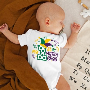My 1st Mardi Gras Baby Onesie®, Cute Jester New Orleans Natural Toddler Shirt, First Mardi Gras Festival Infant Tee