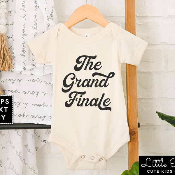 The Grand Finale Baby Bodysuit, Minimalist Pregnancy Announcement Bodysuit, Retro Baby Announcement Onesie®, Baby Coming Soon Onesie®