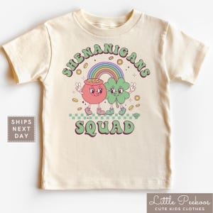 St. Patrick&#39;s Funny Natural Toddler Shirt, Shenanigans Squad Baby Onesie®, Kids Saint Patrick&#39;s Day Group Shirt, Matching Sibling Cousin Tee