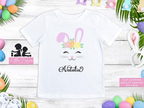 Cute Easter Bunny Face T-Shirt For Girls And Toddlers Cute Easter Bunny Face T-Shirt For Girls And Toddlers