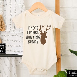 Dad&#39;s Future Hunting Buddy Baby Onesie®, Father&#39;s Day Natural Toddler Shirt, Infant Hunting Tee, Cute New Daddy Gift, Dad Baby Announcement