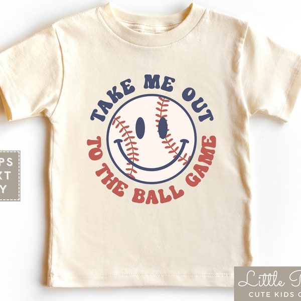 Take Me Out To The Ball Game Kids Shirt, Retro Baseball Natural Baby Onesie®, Cute Baseball Season Toddler T-shirt, Baseball Game Raglan Tee