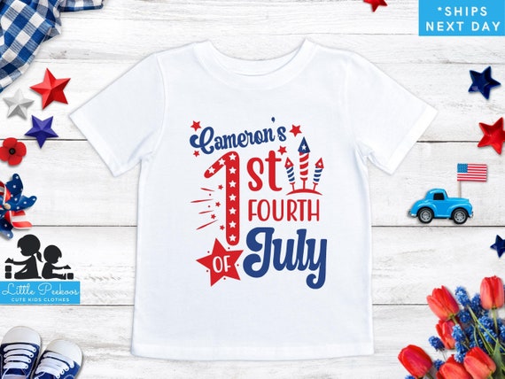 Personalized Name 1st Fourth of July Onesie First Independence Day Baby Bodysuit or T shirt July 4th Red White Blue Custom Baby Tee Etsy Canada