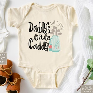 Daddy&#39;s Little Caddy Baby Onesie®, Golf Fathers Day Natural Toddler Shirt , Dad&#39;s Golfing Buddy Raglan, Baby Announcement, Baby Shower Gift