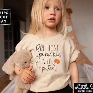 Prettiest Pumpkin In The Pumpkin Patch Toddler Shirt, Thanksgiving Natural Baby Tee, Cute Fall Kids T-shirt, Pumpkin Season Infant Onesie®