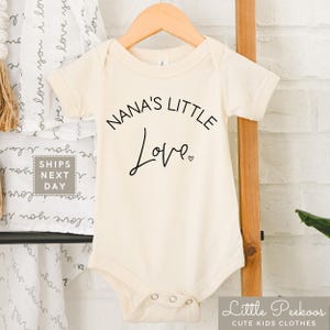 Nana&#39;s Little Love Baby Onesie® - I Love My Nana Baby Bodysuit - New Baby Shower Gift - Pregnancy Reveal Gift - Mothers Day Gift For Grandma