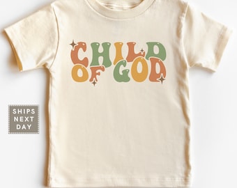 Child Of God Toddler Tee, Retro Natural Child Of God Baby Onesie®, Cute Christian Kids T-shirt or Raglan Tee