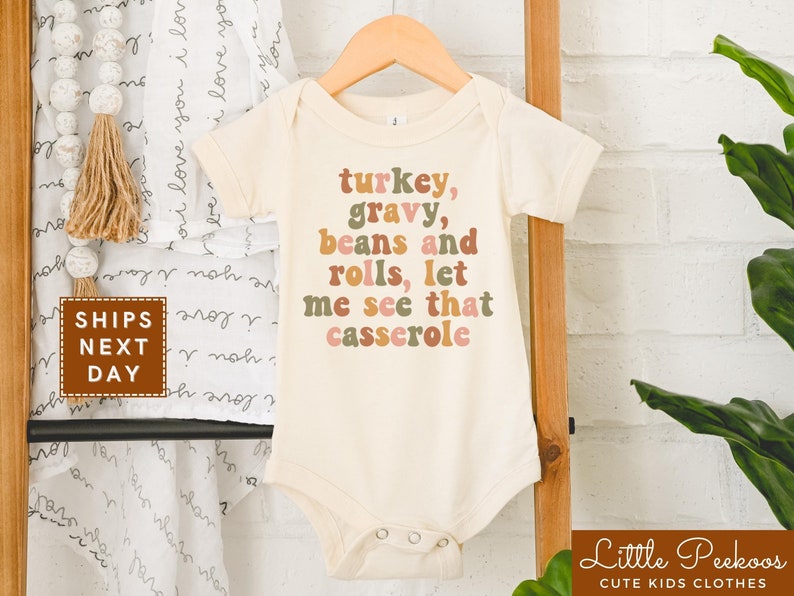 Turkey Gravy Beans and Rolls Let Me See That Casserole Toddler Etsy