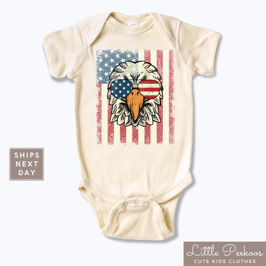 Patriotic Natural Baby Onesie® American Bald Eagle Infant