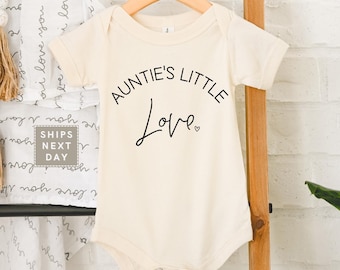 Auntie's Little Love Baby Onesie®, Auntie's Bestie Baby Bodysuit, Funny Aunt Kids Shirt, Cute Gift From Aunt, Minimalist I Love My Aunt Tee