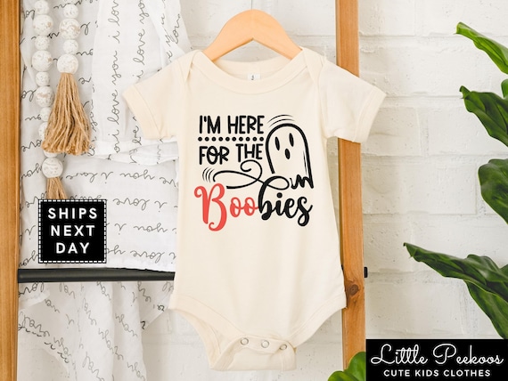 I'm Here for the Boobies Natural Baby Onesie®, Here for Boo-bies