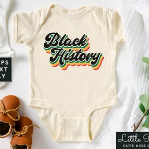 Black History Natural Baby Onesie®, Retro Black History Month Toddler Shirt, Kids African Culture T-shirt or Raglan Tee