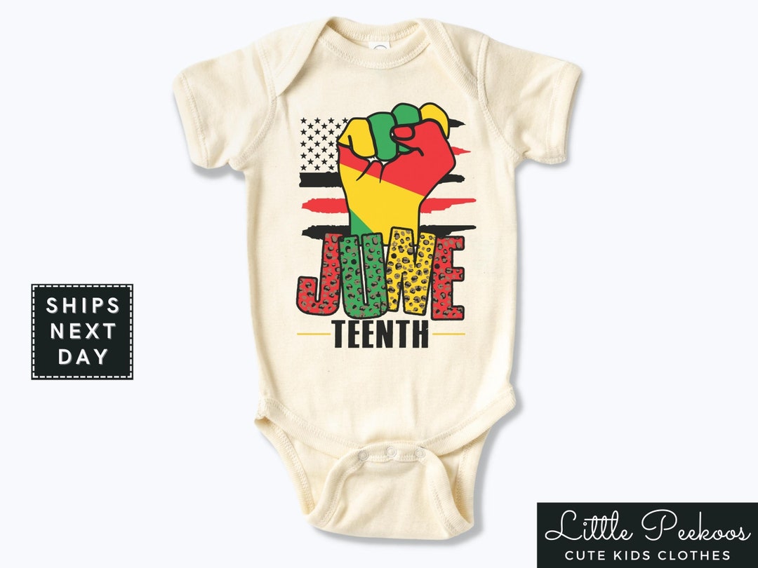 Juneteenth Natural Baby Onesie®, Black Independence Toddler Shirt, Kids