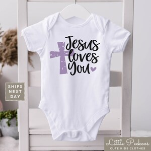Jesus Loves You Baby Onesie® - Jesus Loves Me Natural Toddler Shirt - Cute Christian Kids T-shirt or Raglan Tee