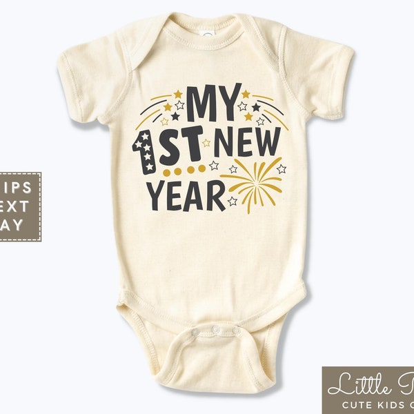 My First New Year Natural Baby Tee, 1st New Year Baby Onesie®, First New Year Infant Tee
