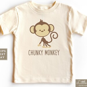 Chunky Monkey Toddler Shirt, Funny Monkey Natural Baby Onesie®, Cute Zoo Trip Kids Shirt, Baby Shower Gift, Animal Theme Baby Announcement