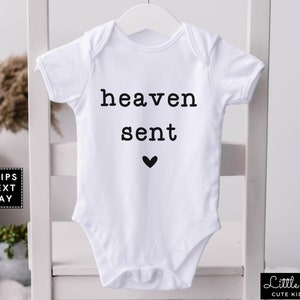 Heaven Sent Baby Onesie®, Minimalist IVF Baby Onesie®, Miracle Baby Onesie®, Rainbow Baby Bodysuit, Baby Shower Gift, Baby Announcement