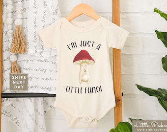 Funny Mushroom Baby Onesie®, Cute Cottagecore Kids Shirt, Just A Little Fungi Pun Natural Toddler Shirt, Baby Shower Gift, Gender Reveal