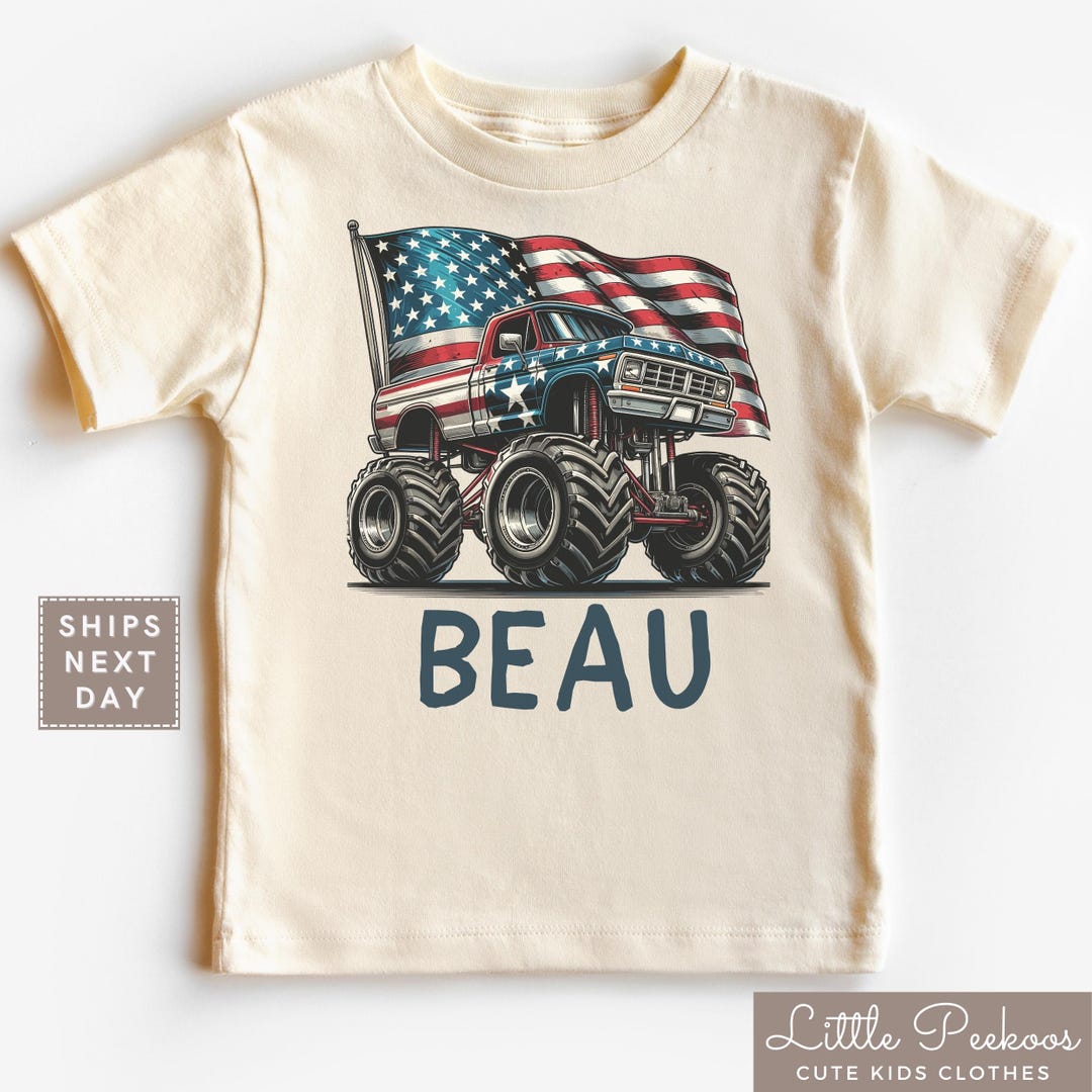 Navy Tee with Truck and Flag by Luigi Kids main image 0
