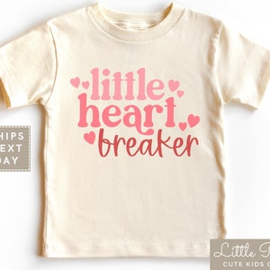 Little Heart Breaker Kids Shirt, Retro "Little Heart Breaker" Natural Baby Onesie®, Cute Toddler Valentine's Day T-shirt or Raglan Tee