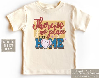 There Is No Place Like Home Kids T-Shirt, Retro Baseball Game Baby Onesie®, Cute Baseball Toddler T-shirt, Home Run Baseball Kids Raglan Tee