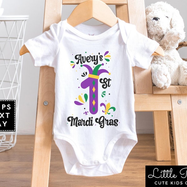 mardi gras onesie baby