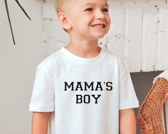 Cute Mama's Boy Toddler Tee, Minimalist Mother's Day Baby Onesie®, Kid Loves Mom Natural Kids T-Shirt or Raglan, Baby Shower Gift