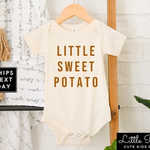 Little Sweet Potato Baby Onesie®, Minimalist Sweet Potato Fall Natural Toddler Shirt, Cute Thanksgiving Kids T-shirt or Raglan