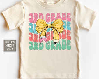 Girls Back to School Kids T-shirt - Third Grade Toddler Shirt - Cute Girls First Day of 3rd Grade Tee