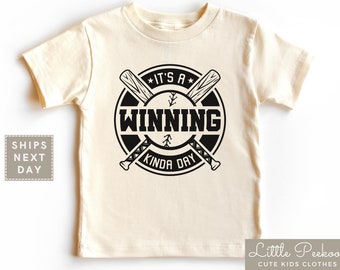 It's A Winning Kinda Day Kids T-Shirt, Baseball Game Baby Onesie®, Baseball Season Toddler T-shirt, Baseball Player Kids Raglan Tee