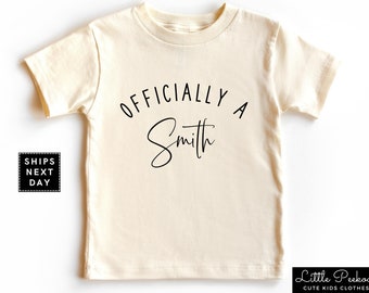 Personalized Adoption Kids Shirt, Custom Name Minimalist Adoption Day Toddler Raglan, Officially Adopted Natural Baby Onesie®