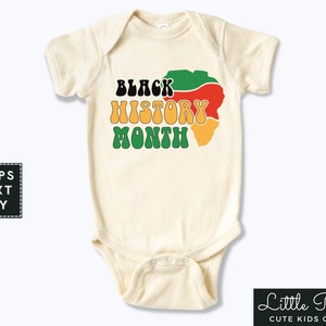 Black History Month Natural Baby Onesie®, Retro Black History Toddler Shirt, Kids African Pride T-shirt or Raglan Tee