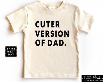 Cuter Version of Dad Toddler Shirt, Fathers Day Natural Baby Onesie®, Handsome Like Daddy Kids Raglan, Baby Announcement, Baby Shower Gift