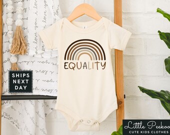 Equality Rainbow Natural Baby Onesie®, Equal Rights Toddler Shirt, Kids Cute Equality T-shirt or Raglan Tee