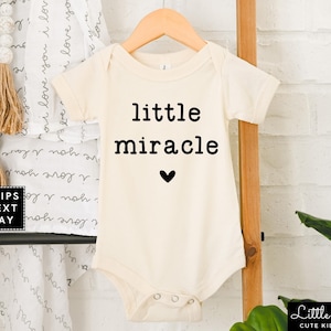 Little Miracle Baby Onesie®, Minimalist IVF Baby Onesie®, God&#39;s Gift Onesie®, Rainbow Baby Bodysuit, Baby Shower Gift, Baby Announcement