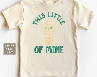 This Little Light Of Mine Toddler Tee, Let It Shine Graphic Kids Shirt, Cute Floral Natural Baby Onesie®, Lullaby Infant Tee